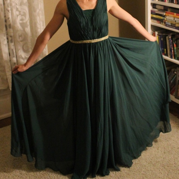 JJ's House Dresses & Skirts - A-Line/Princess V-neck Floor-Length Chiffon Lace
